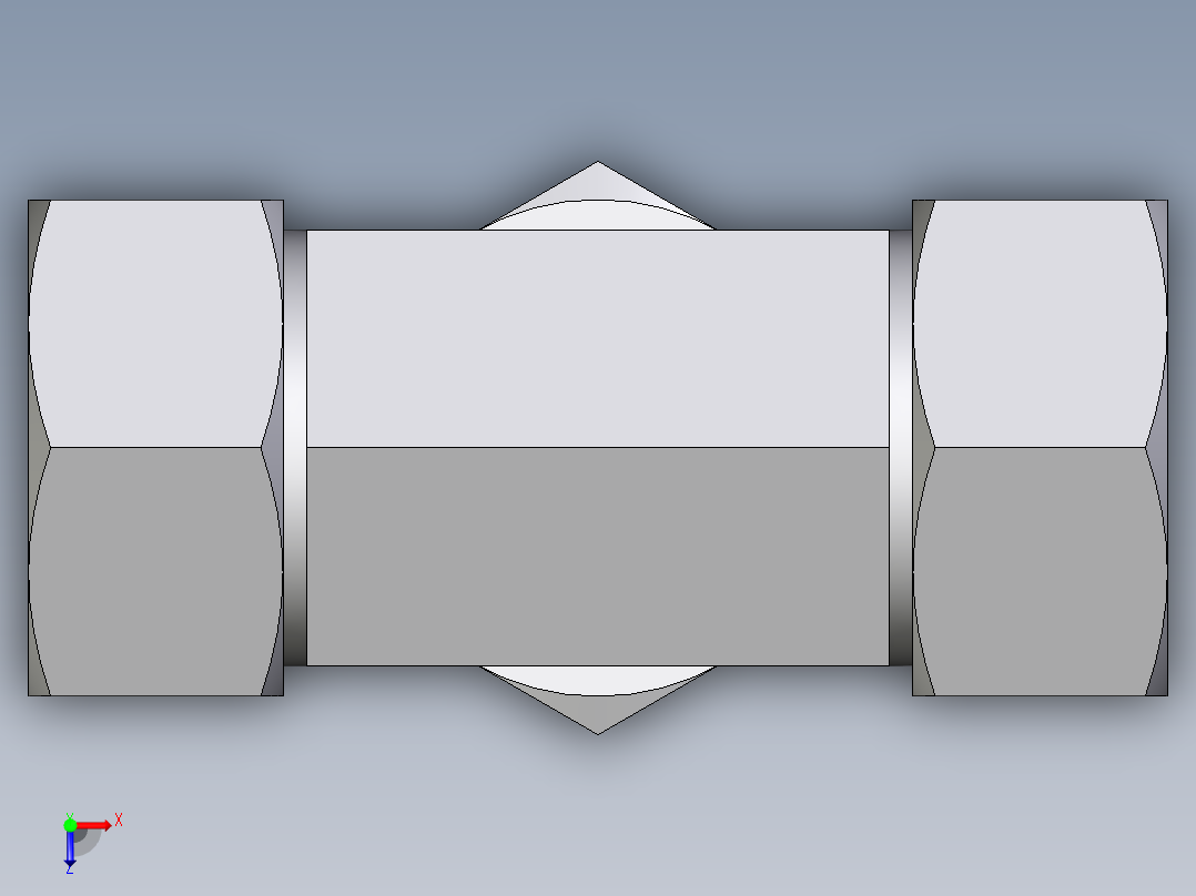 卡套式工业通用硬管接头EO_Assembled_adjustable_standpipe_branch_tee_EVT28LM71俯视图