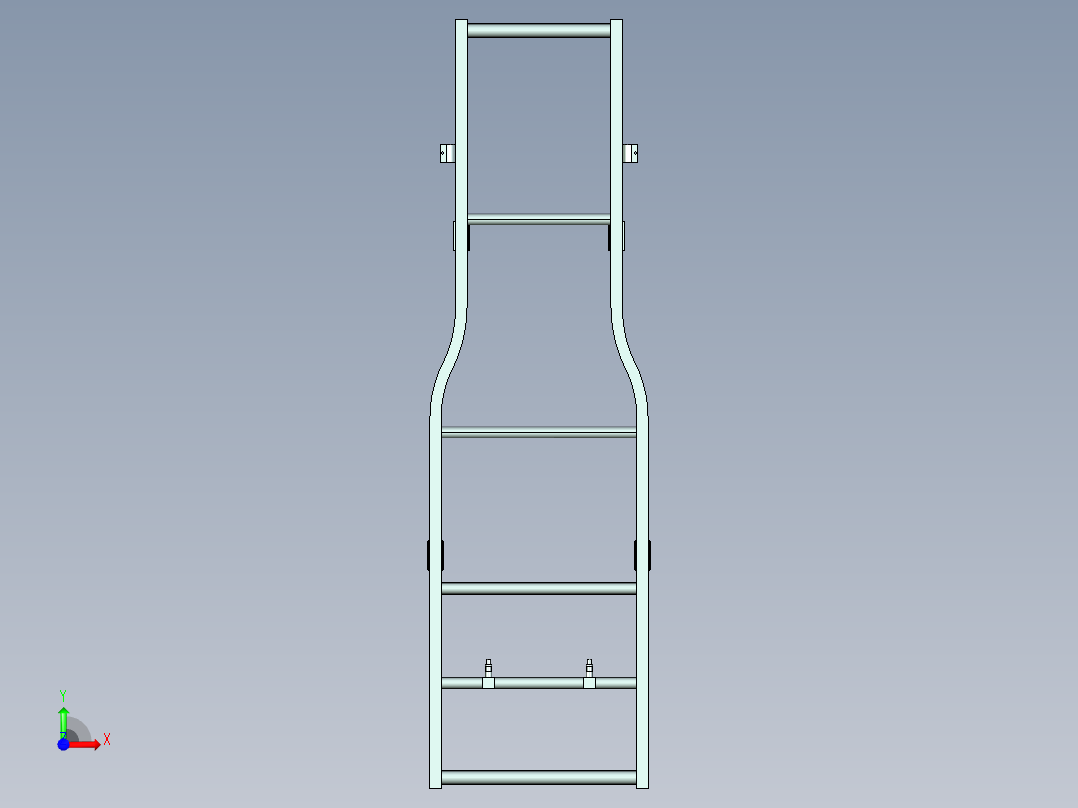 车钢板弹簧机构3d图纸+总装配cad货车底板钢结构弹簧悬架3d模型前视图