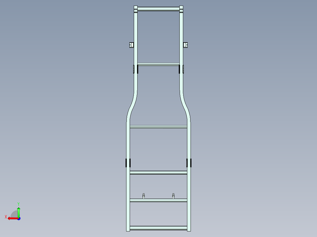 车钢板弹簧机构3d图纸+总装配cad货车底板钢结构弹簧悬架3d模型后视图