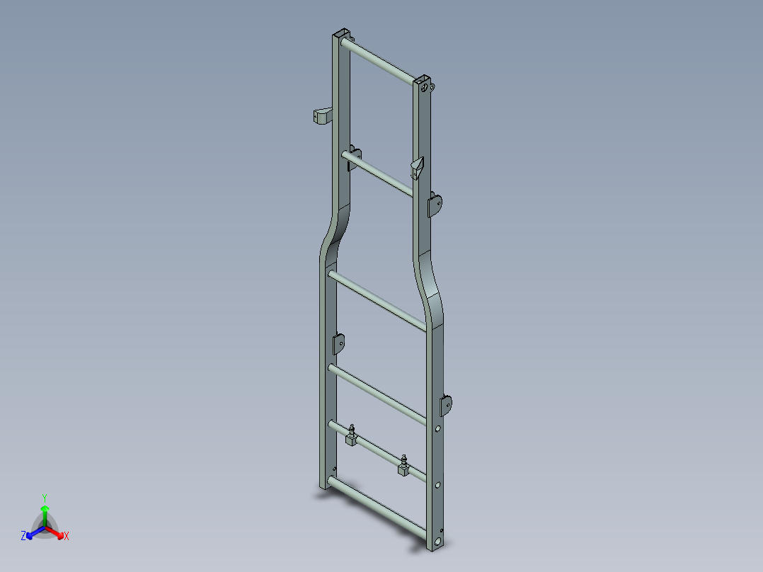 车钢板弹簧机构3d图纸+总装配cad货车底板钢结构弹簧悬架3d模型正等轴测图