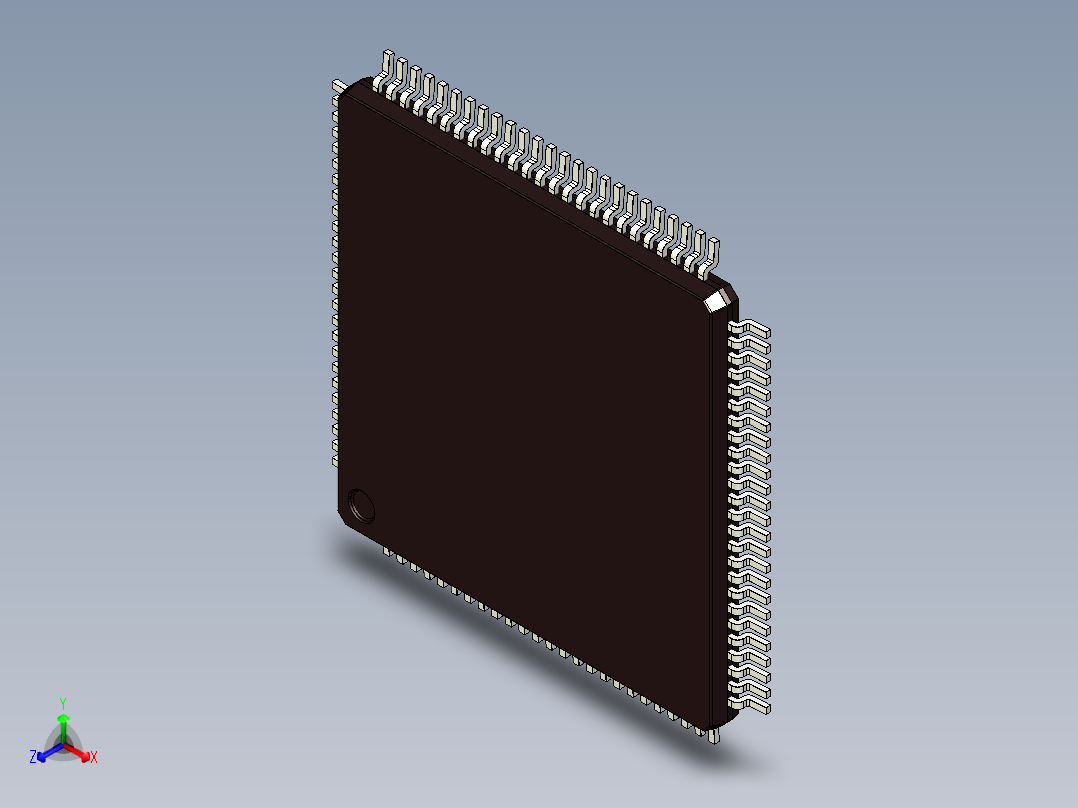 集成电路贴片100引脚封装TQFP 14x 14毫米正等轴测图