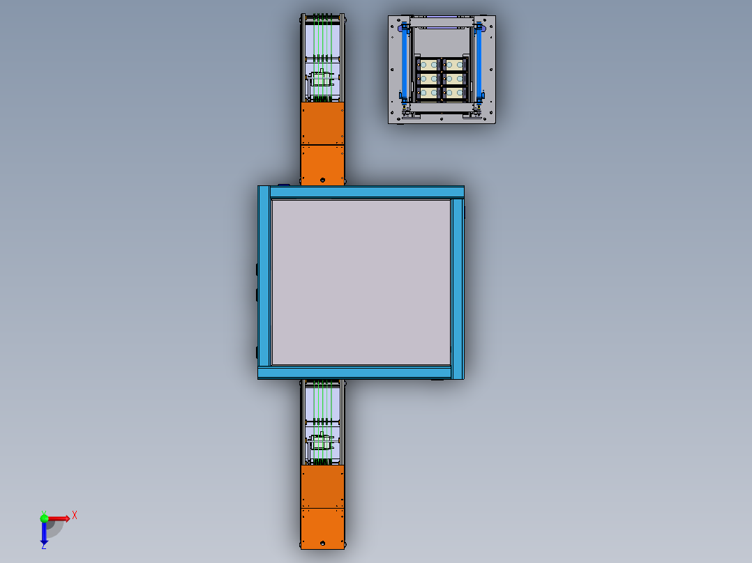 金手指贴胶带机俯视图