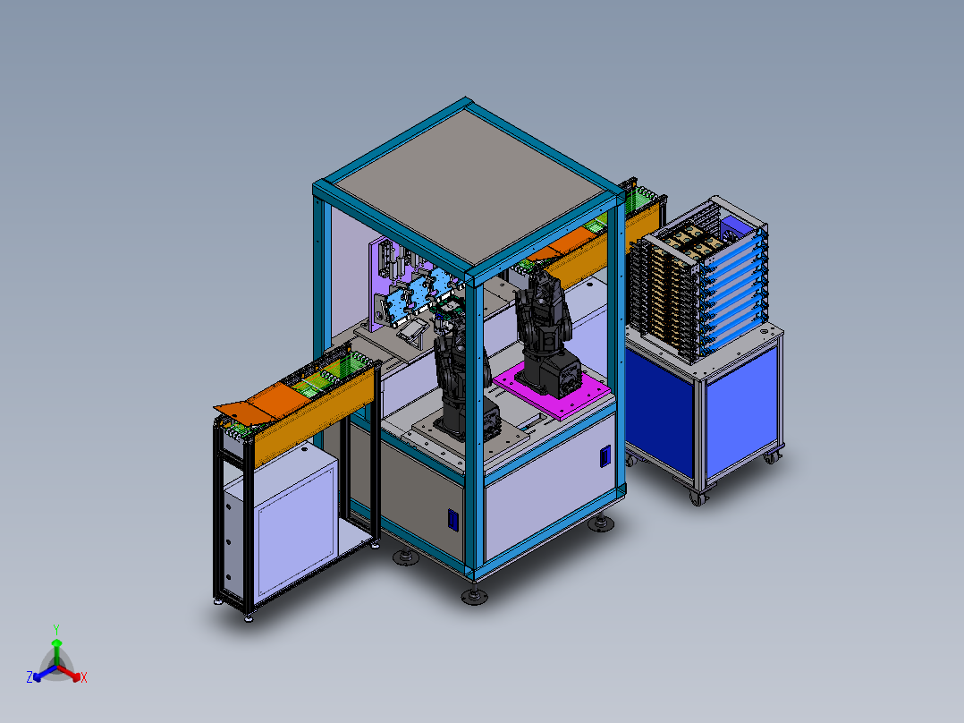 金手指贴胶带机正等轴测图