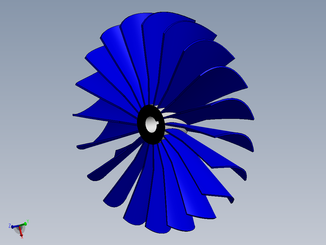 高效燃气轮机叶片---模型格式为 sw