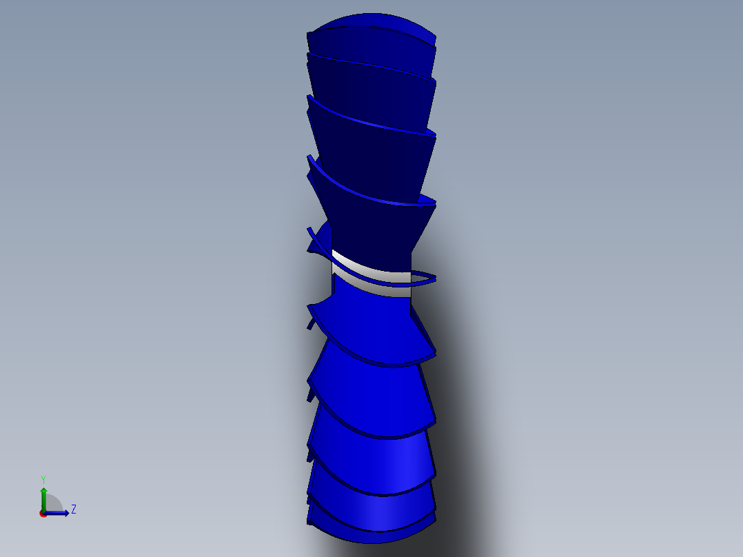 高效燃气轮机叶片---模型格式为 sw左视图