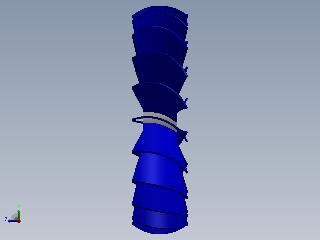 高效燃气轮机叶片---模型格式为 sw右视图