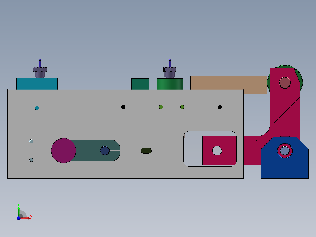 带定位针的机械拉料装置sw18可编辑前视图