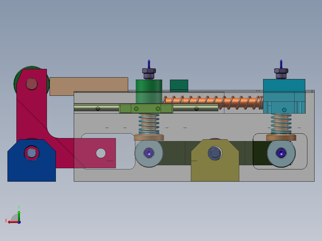 带定位针的机械拉料装置sw18可编辑后视图