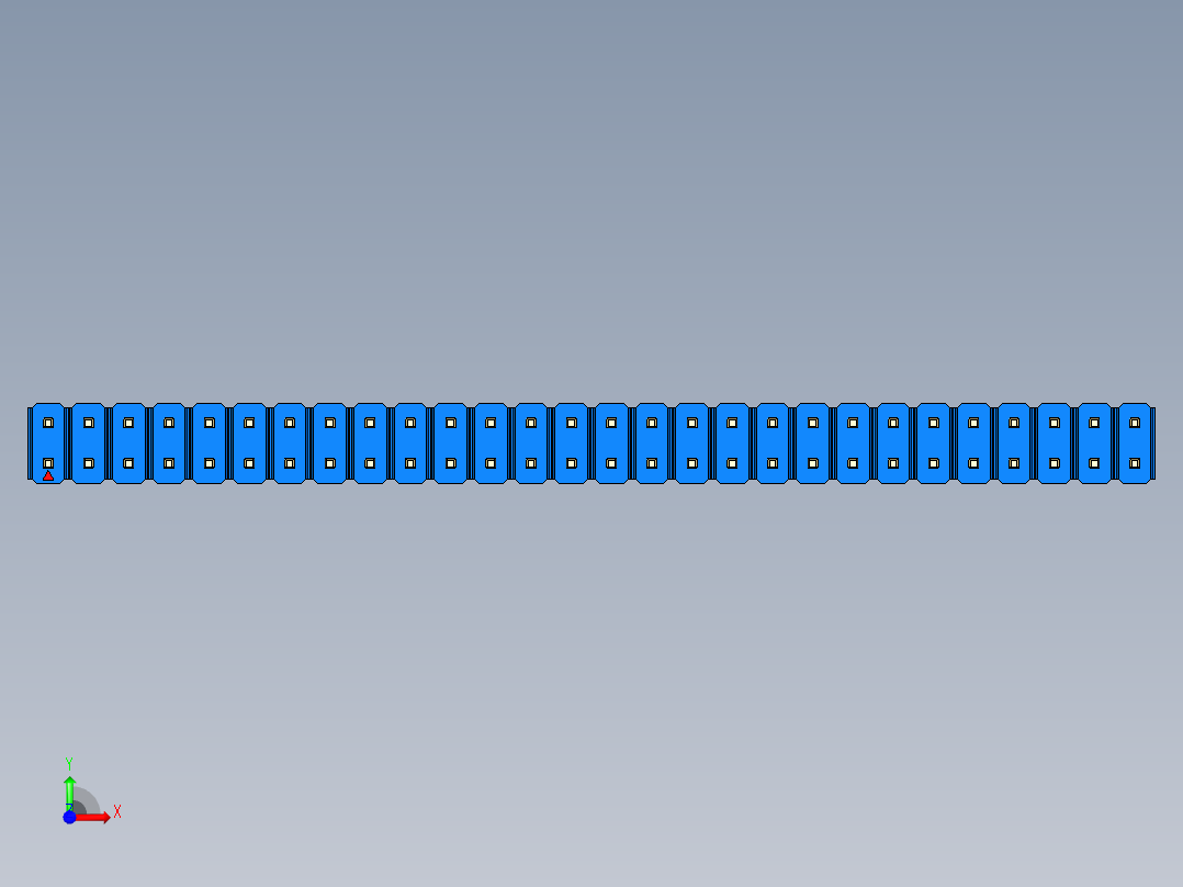 彩色公头100mil（2.54mm）系列-DS1021_blue_2x28p_100mil_Type19_rev1.0前视图