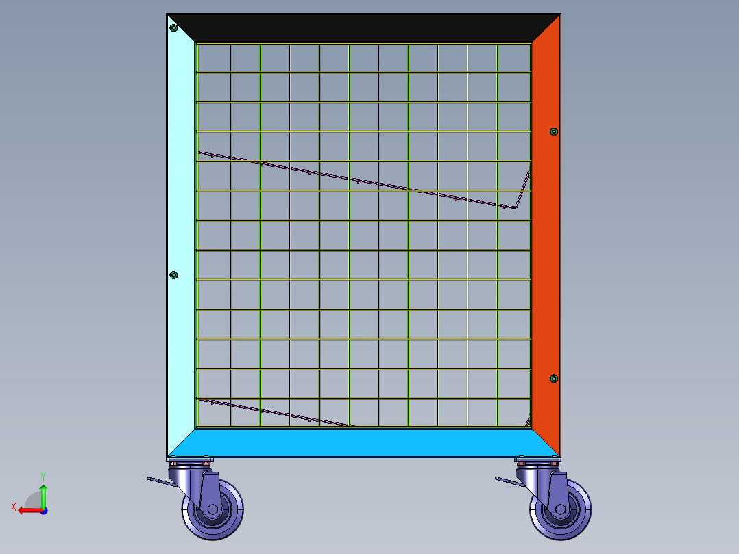 围栏搬运周转拣货车后视图
