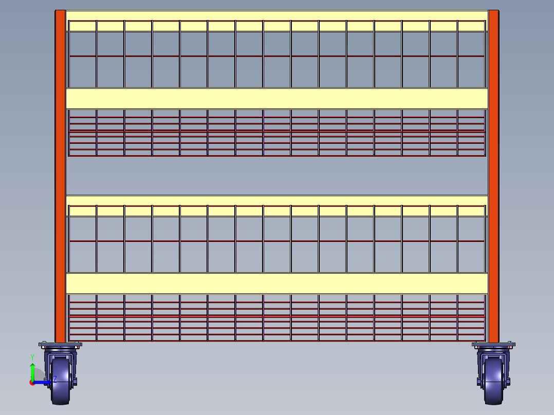 围栏搬运周转拣货车左视图