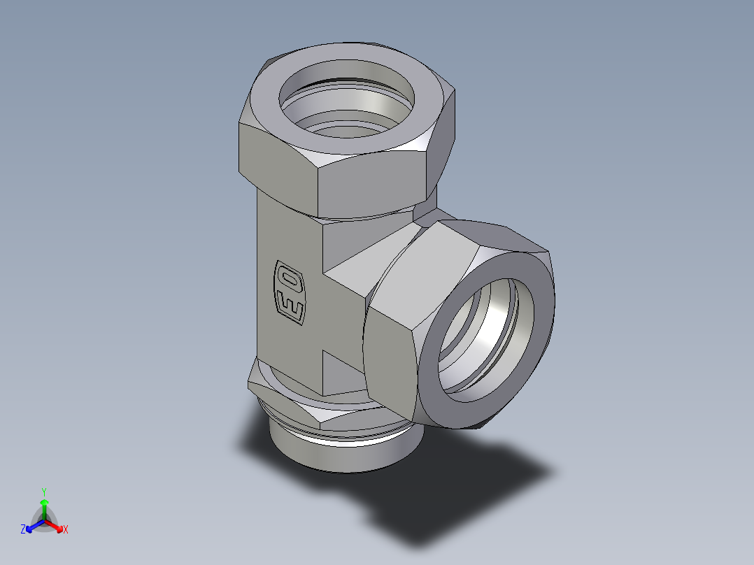 卡套式工业通用硬管接头EO_Adjustable_locknut_run_tee_LEE42LMORCF