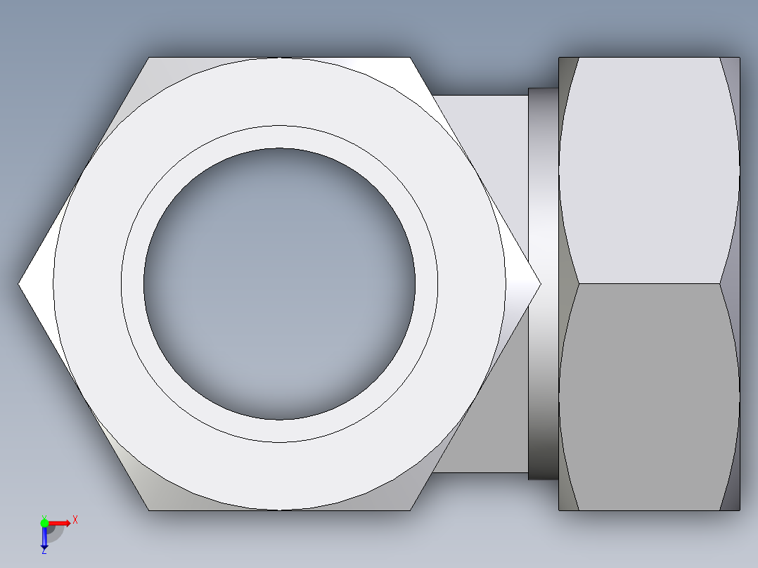卡套式工业通用硬管接头EO_Adjustable_locknut_run_tee_LEE42LMORCF俯视图