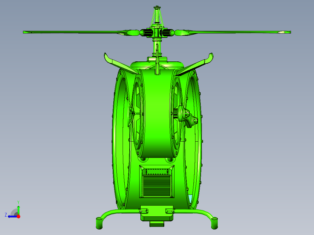 单人低空飞行器右视图