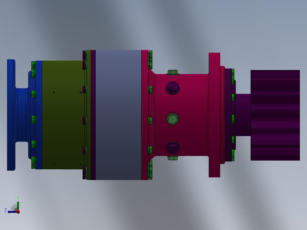 盾构机行星齿轮减速器设计(2)右视图