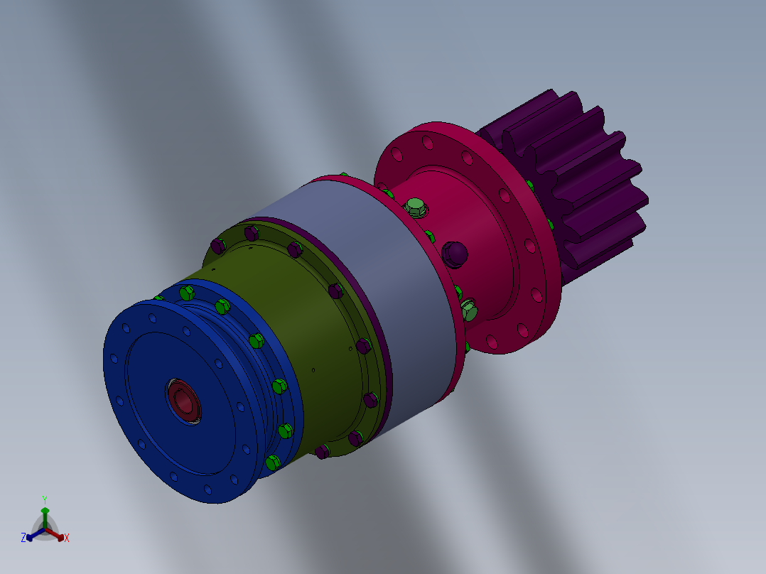 盾构机行星齿轮减速器设计(2)正等轴测图