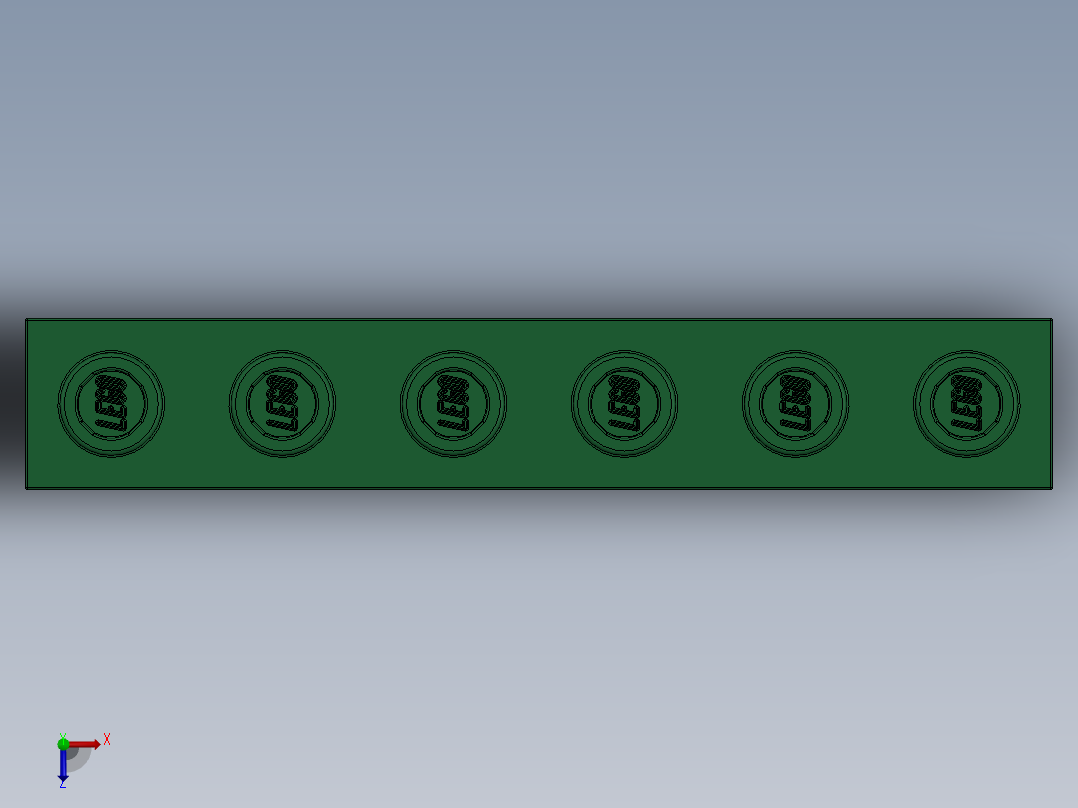 乐高机械组积木（横梁）-4200558 - 3894 Dark Green Technic Brick 1 x 6 with Holes俯视图