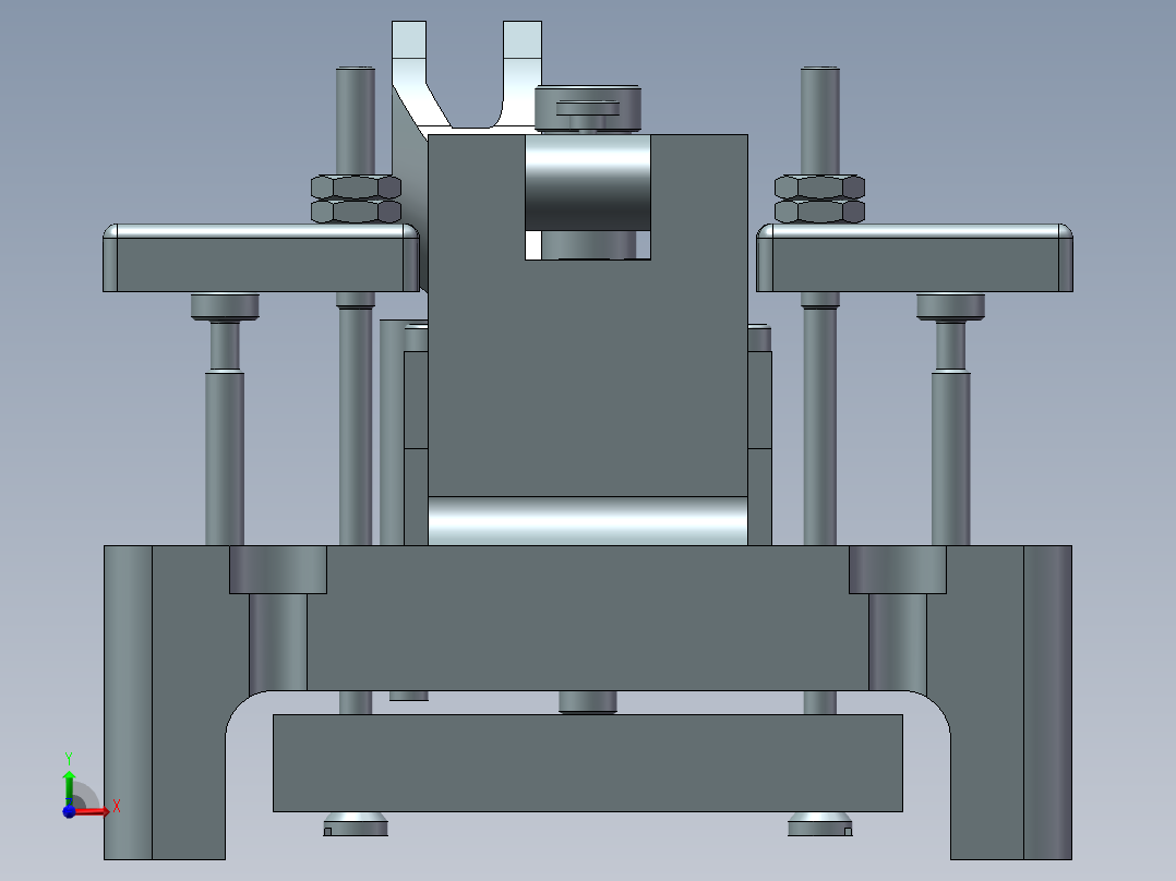 倒挡拨叉加工工艺及钻φ8斜孔夹具设计【含三维SolidWorks和UG】前视图