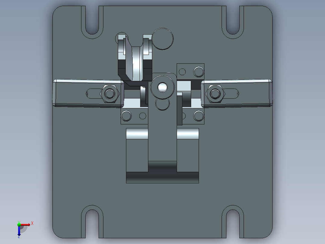 倒挡拨叉加工工艺及钻φ8斜孔夹具设计【含三维SolidWorks和UG】俯视图