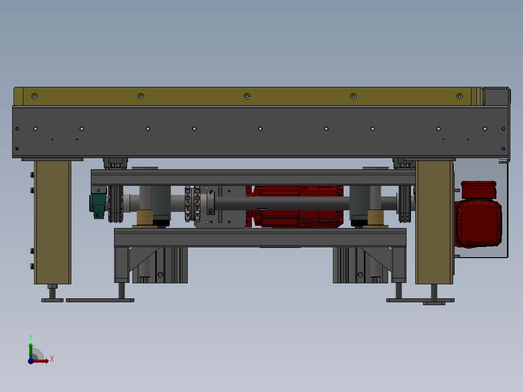 500KG直角换向辊道线sw18可编辑前视图