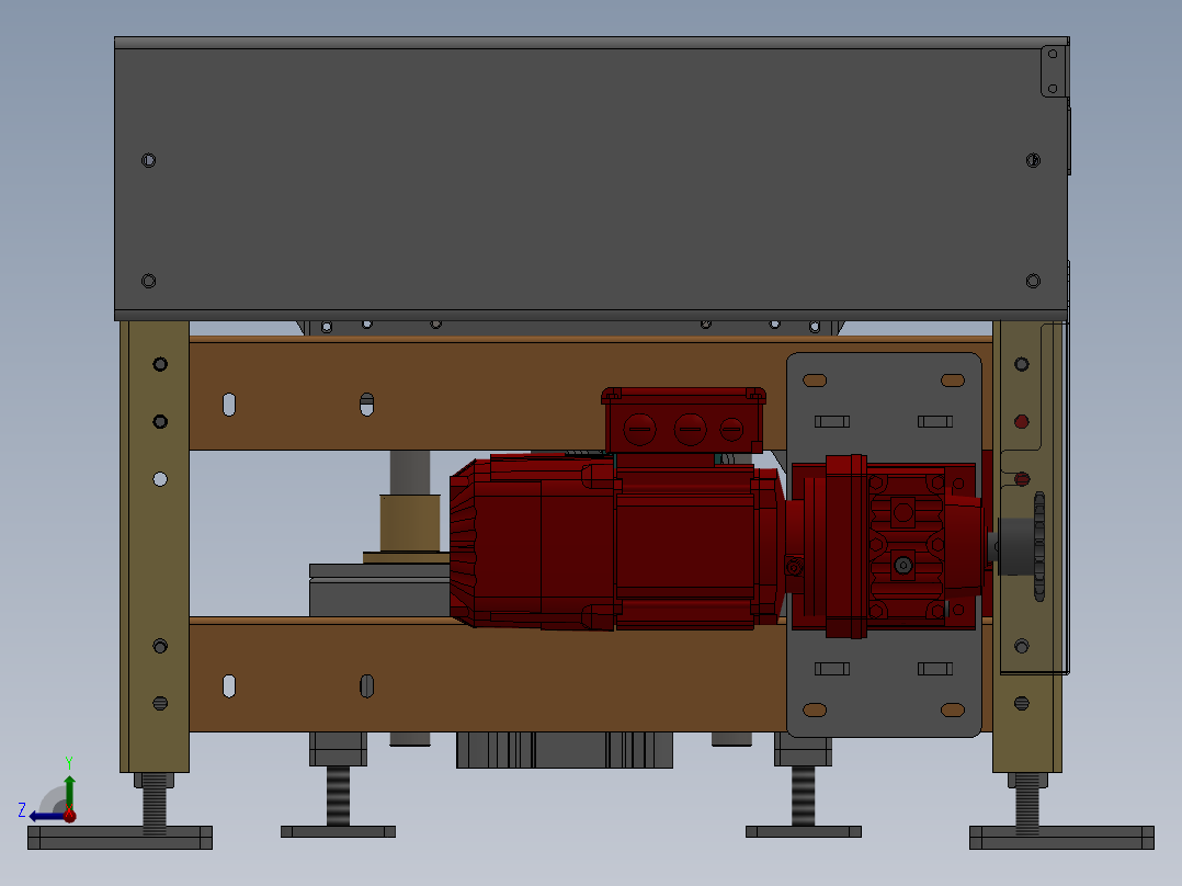 500KG直角换向辊道线sw18可编辑右视图