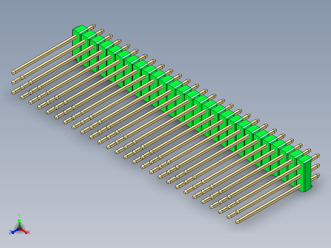 彩色公头100mil（2.54mm）系列-DS1021_green_3x27p_100mil_Type19_rev1.0