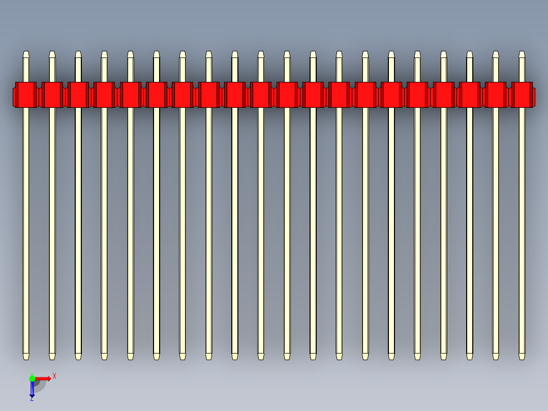 彩色公头100mil（2.54mm）系列-DS1021_red_3x20p_100mil_Type43_rev1.0俯视图
