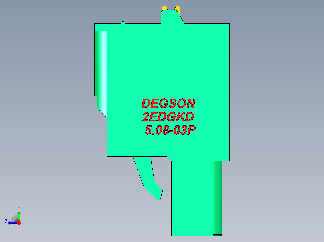 DEGSON 2EDG 系列 5.08mm 可插拔接线端子组-2EDGKD-5.08-03P-14-00AH右视图