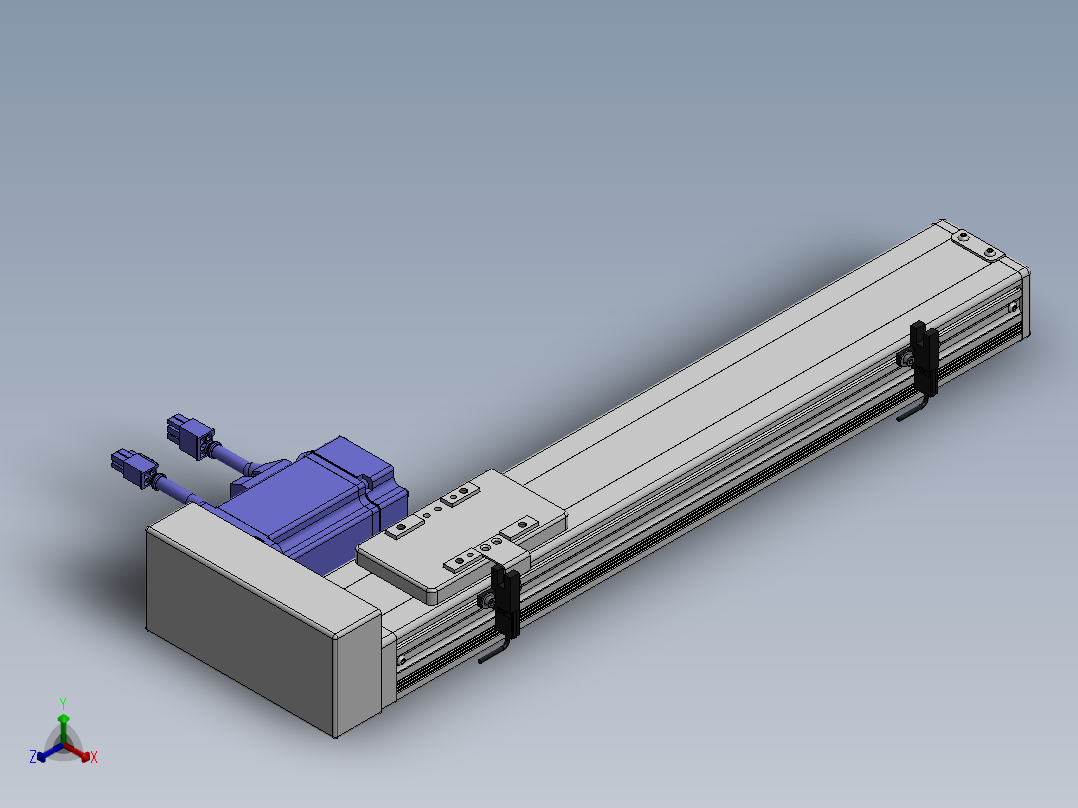 精密模组MY60-T10-300L-BR-P20B-C4-C正等轴测图
