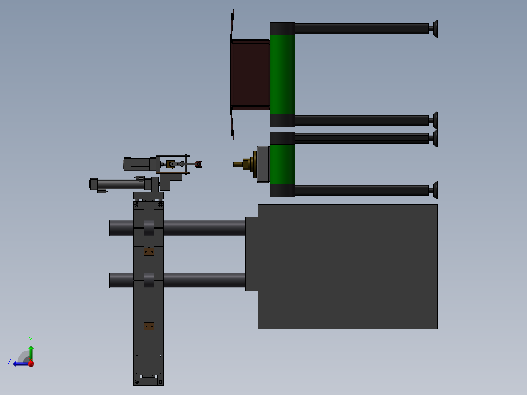 纸盒自动包装机械右视图