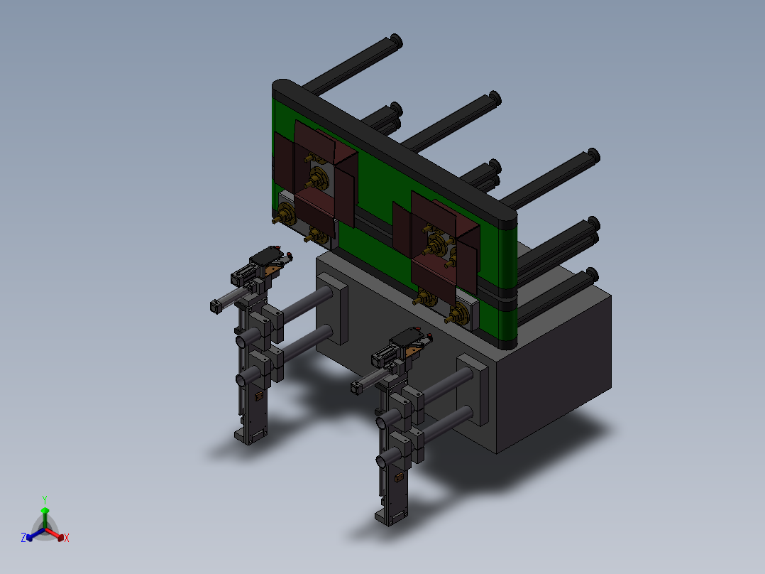 纸盒自动包装机械正等轴测图