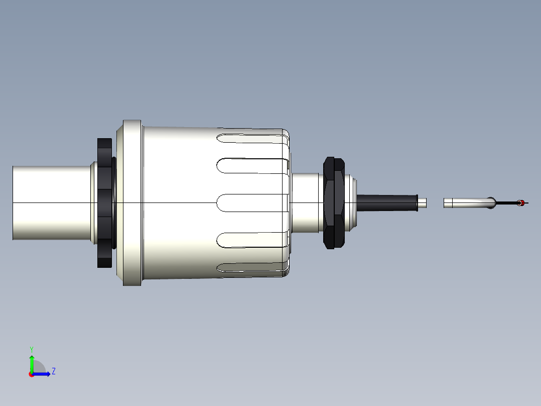 超声波设备ENSOR-RANGE-4m-13.1ft-PVDF-BODY-4-20mA-2-WIREHART-BSP-THREAD左视图
