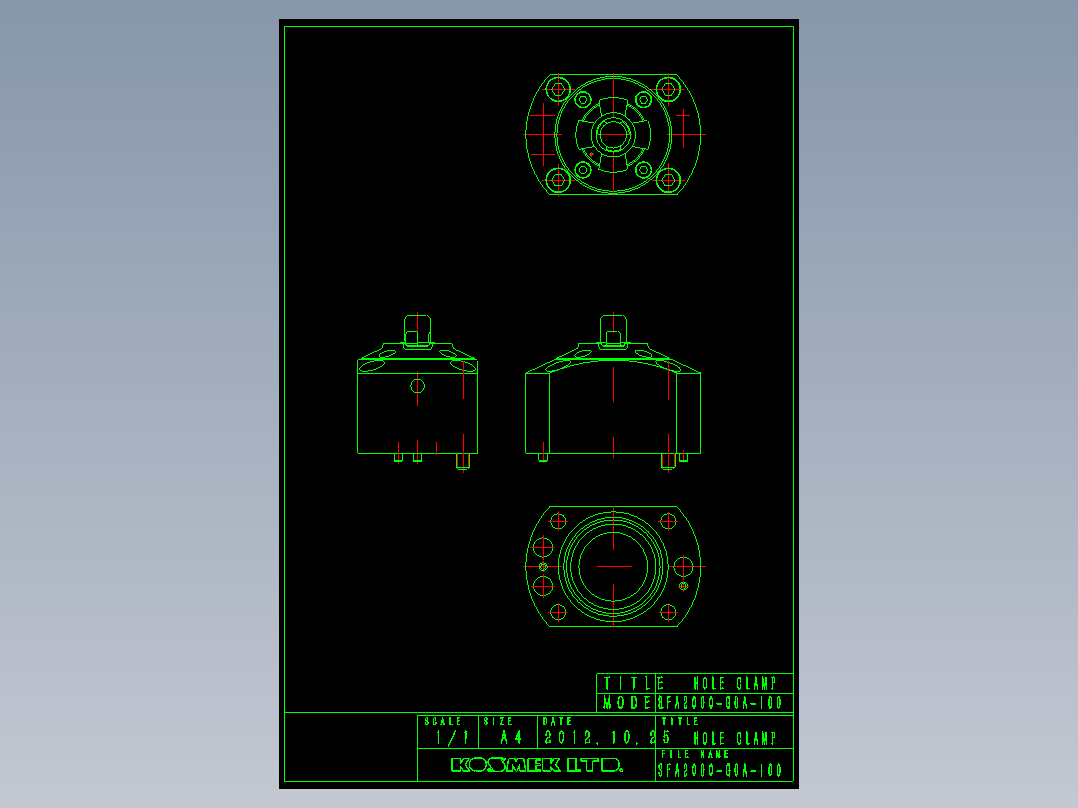 KOSMEKSFA2000-G0A-100多系列多零件图纸模型多系列多零件图纸模型