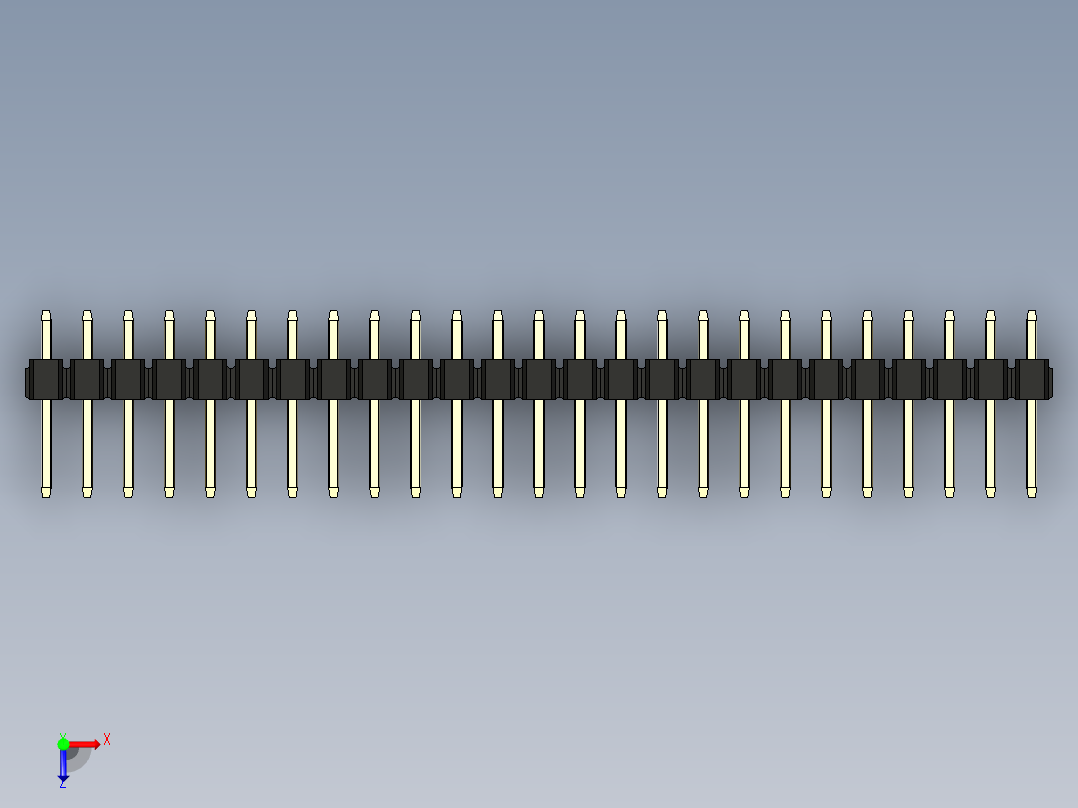 彩色公头100mil（2.54mm）系列-DS1021_black_3x25p_100mil_Type1_rev1.0俯视图