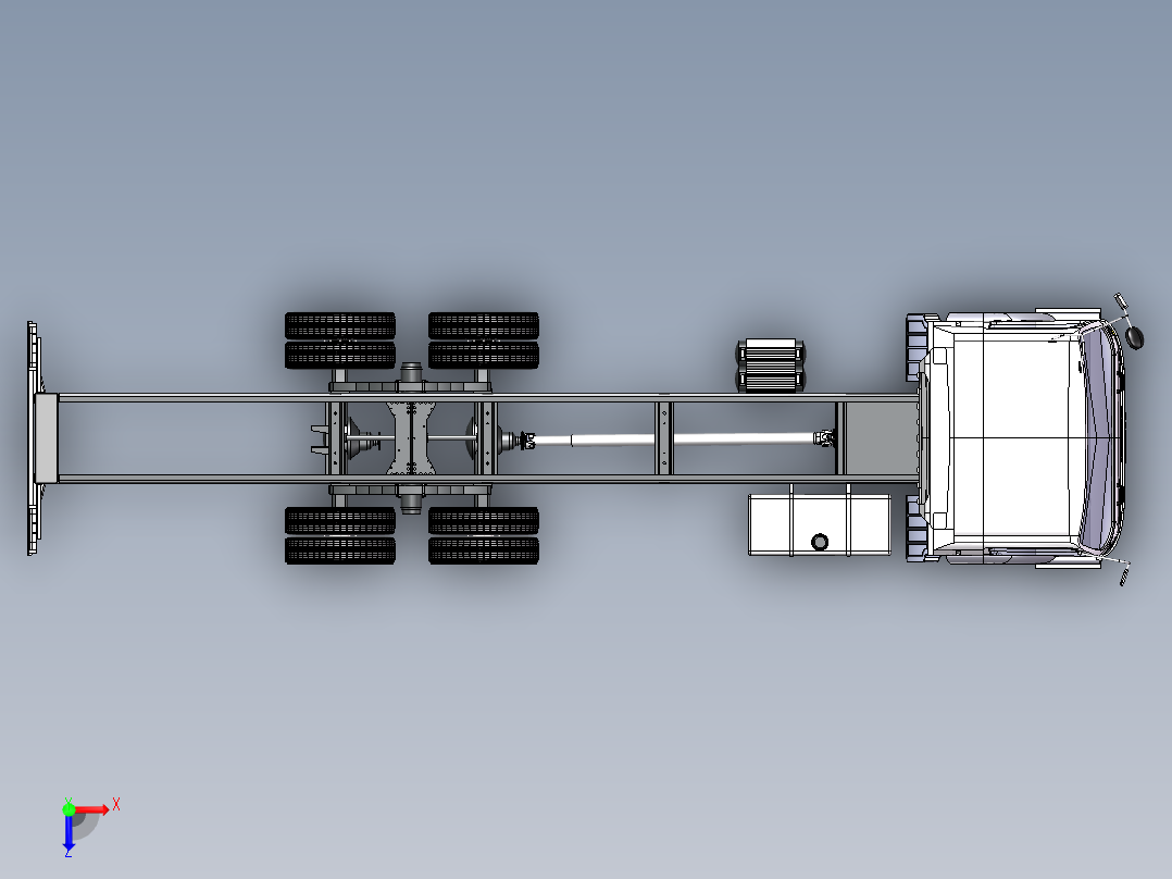 五十铃汽车底盘俯视图