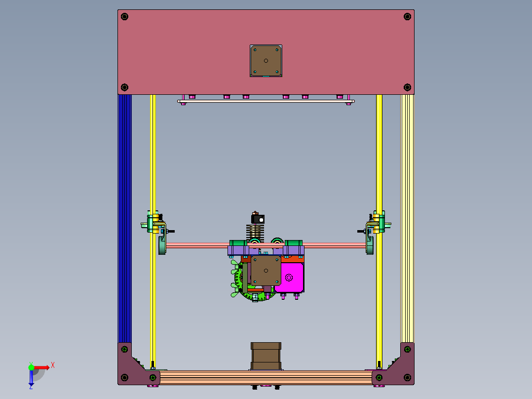 高精度线轨3D打印机diy套件俯视图