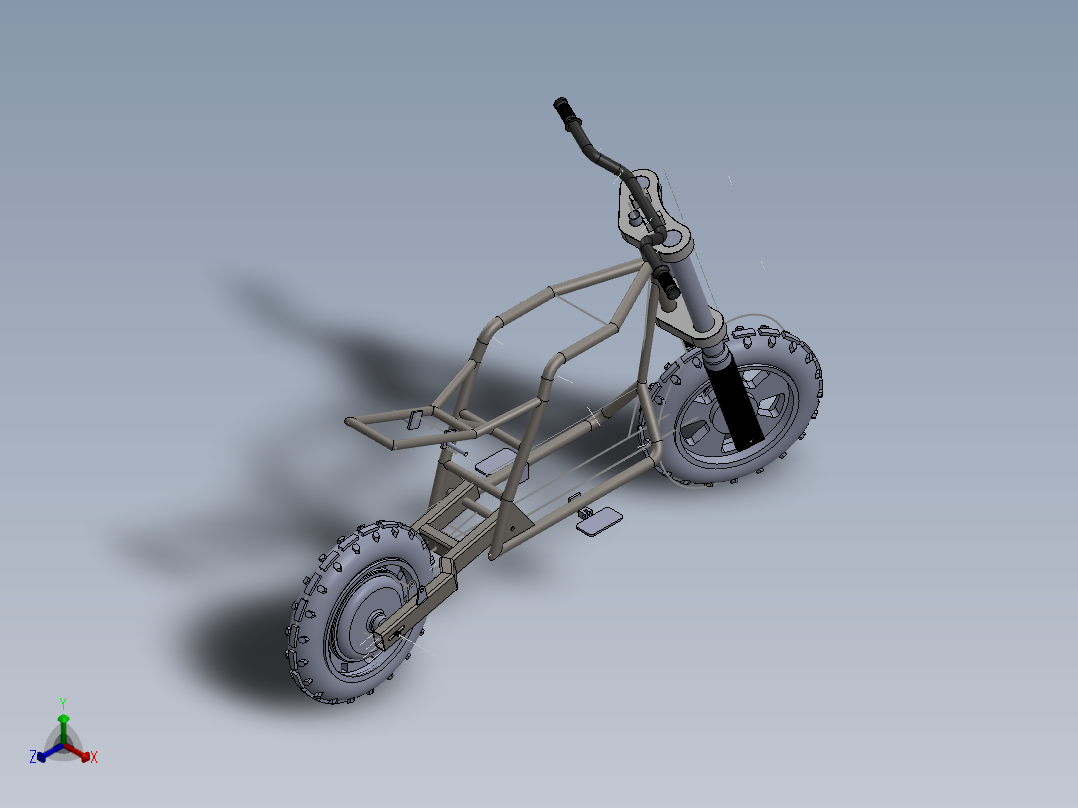 电动自行车 摩托车 (11)正等轴测图