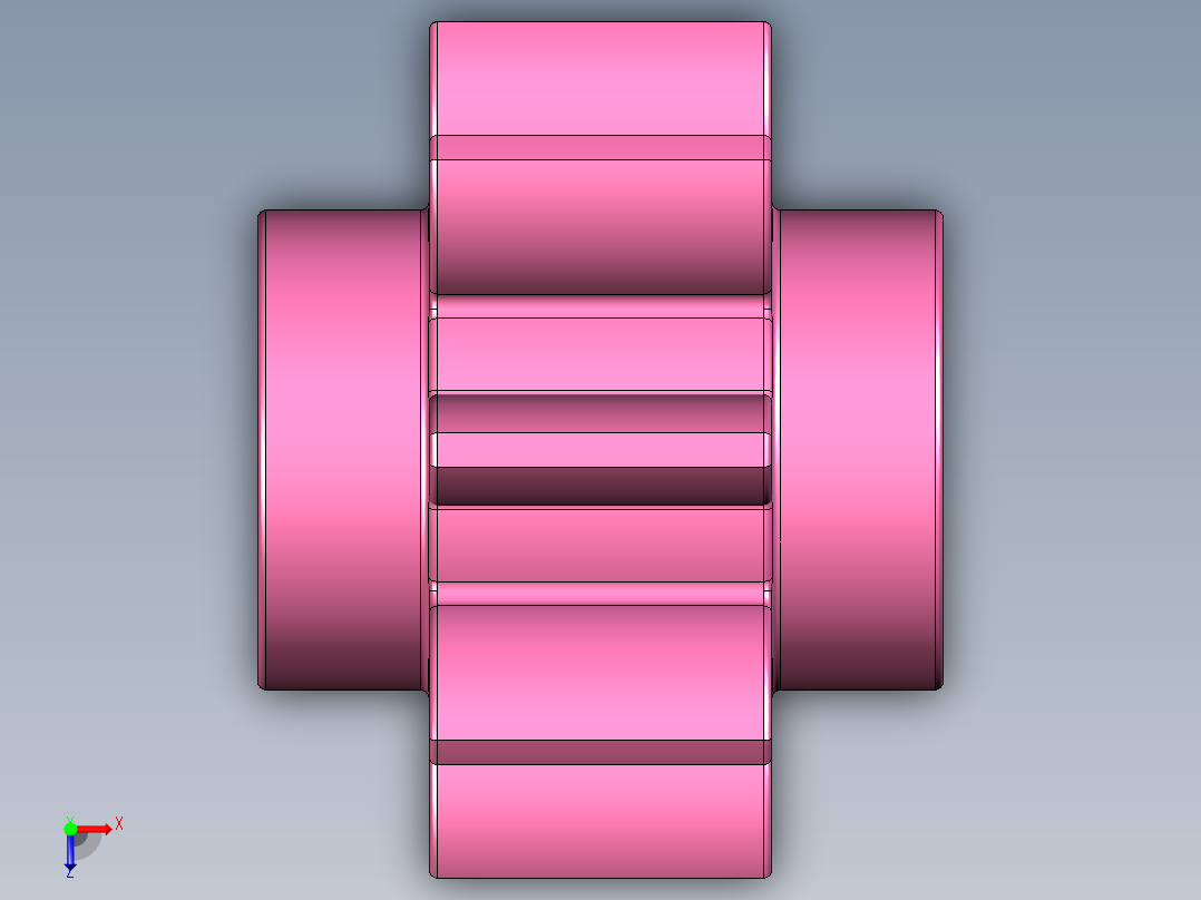 3647 Bright Purple Technic Gear 8 Tooth.STEP俯视图
