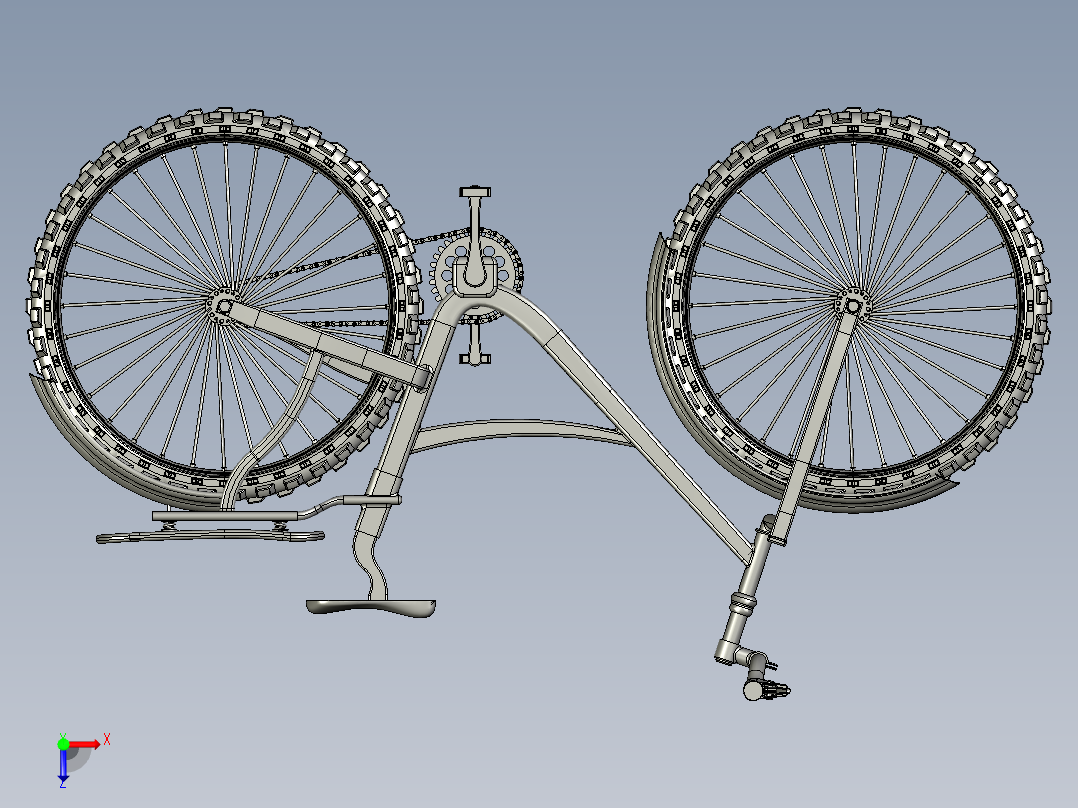 16---PROE自行车模型step三维图纸模型设计图纸俯视图