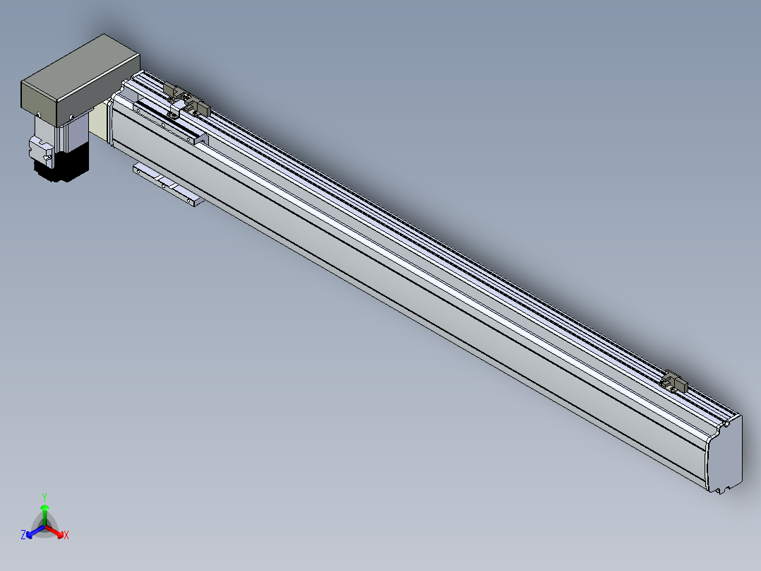同步带滑台-半封闭B10H-L45-S850-RU-P40-D3正等轴测图