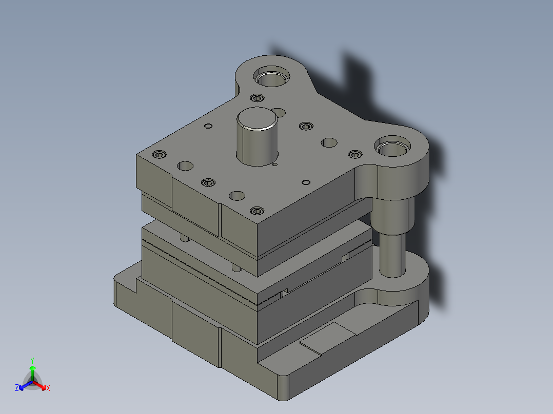 管卡工艺分析和级进模设计正等轴测图