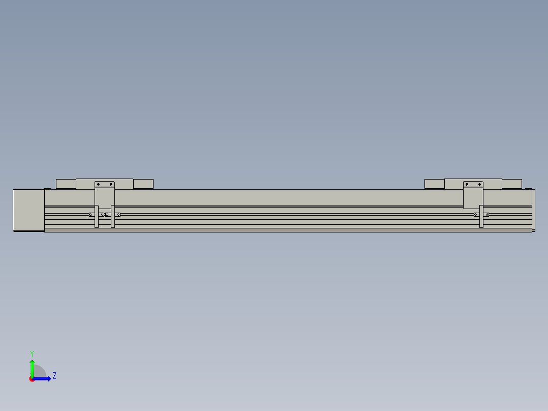 直线模组WG-LHC12-S600-R设计图纸左视图