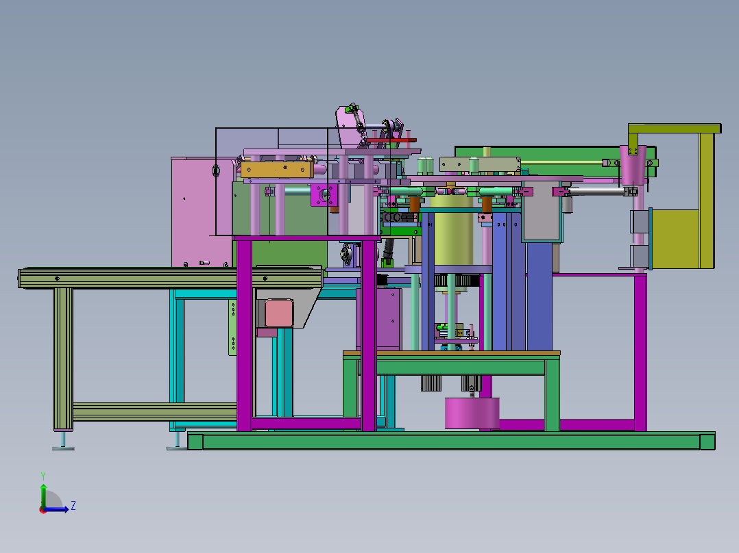 转盘式狗粮自动装袋包装机sw18可编辑左视图