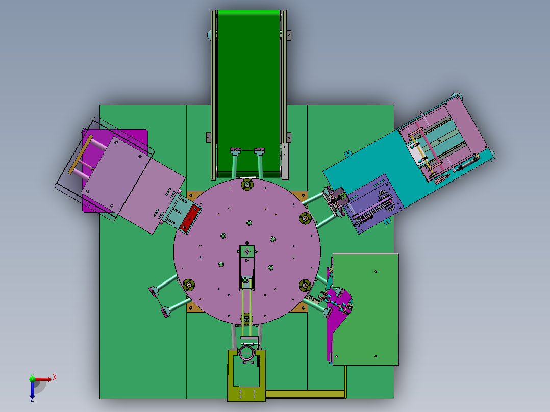 转盘式狗粮自动装袋包装机sw18可编辑俯视图