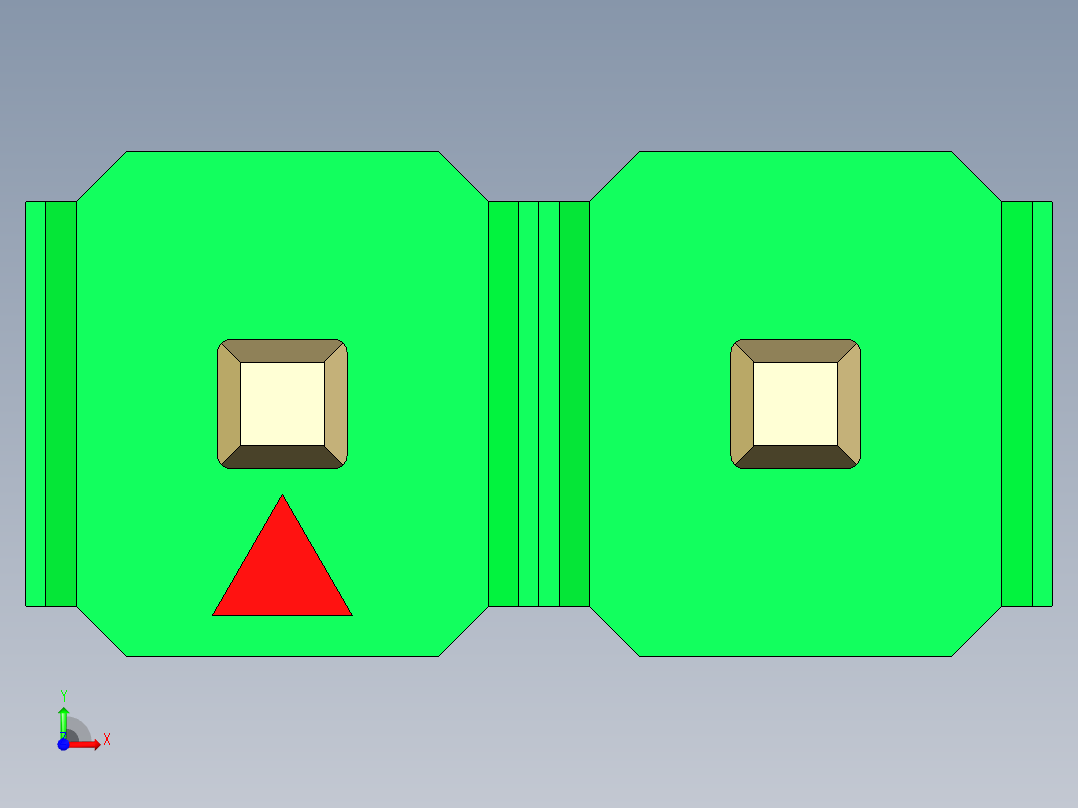 彩色公头100mil（2.54mm）系列-DS1021_green_1x02p_100mil_Type43_rev1.0前视图