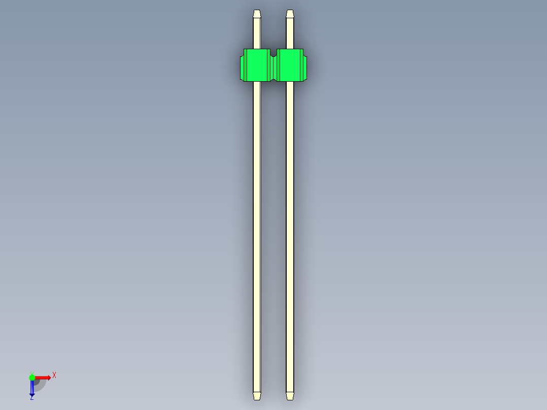 彩色公头100mil（2.54mm）系列-DS1021_green_1x02p_100mil_Type43_rev1.0俯视图
