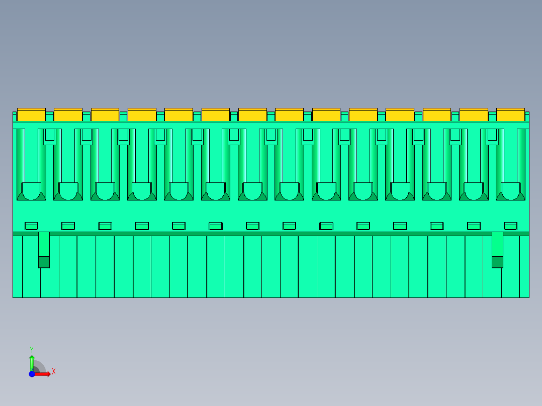 DEGSON 2EDG 系列 5.0mm 可插拔接线端子组-2EDGKD-5.0-14P-14-00AH前视图