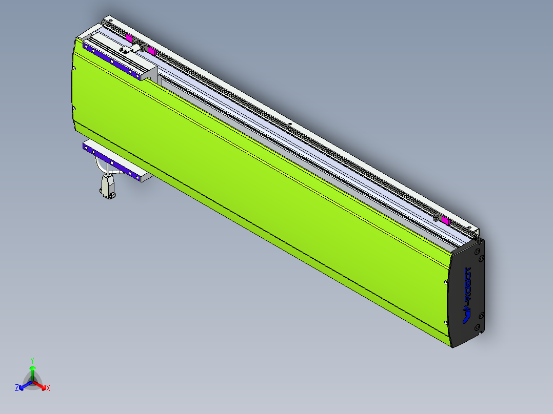 威洛博VL系列直线电机模组-VL22H2-S800正等轴测图