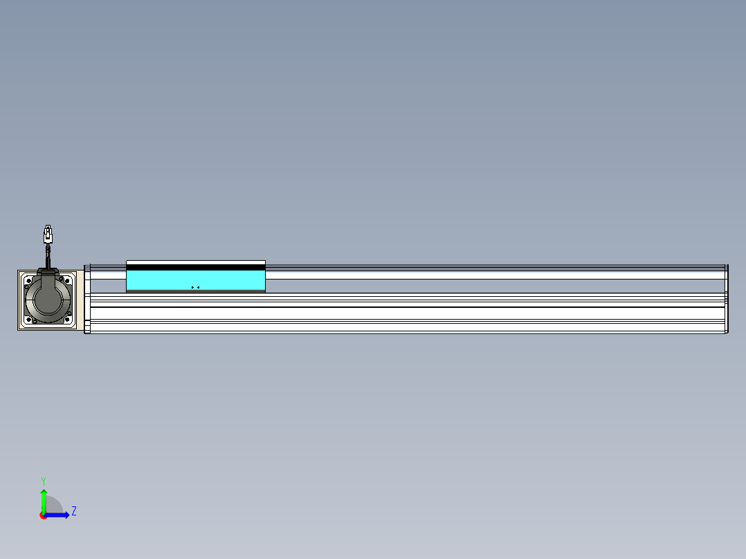 同步带滑台-半封闭B22-L100-C-S650-L-P75-D3-N5左视图