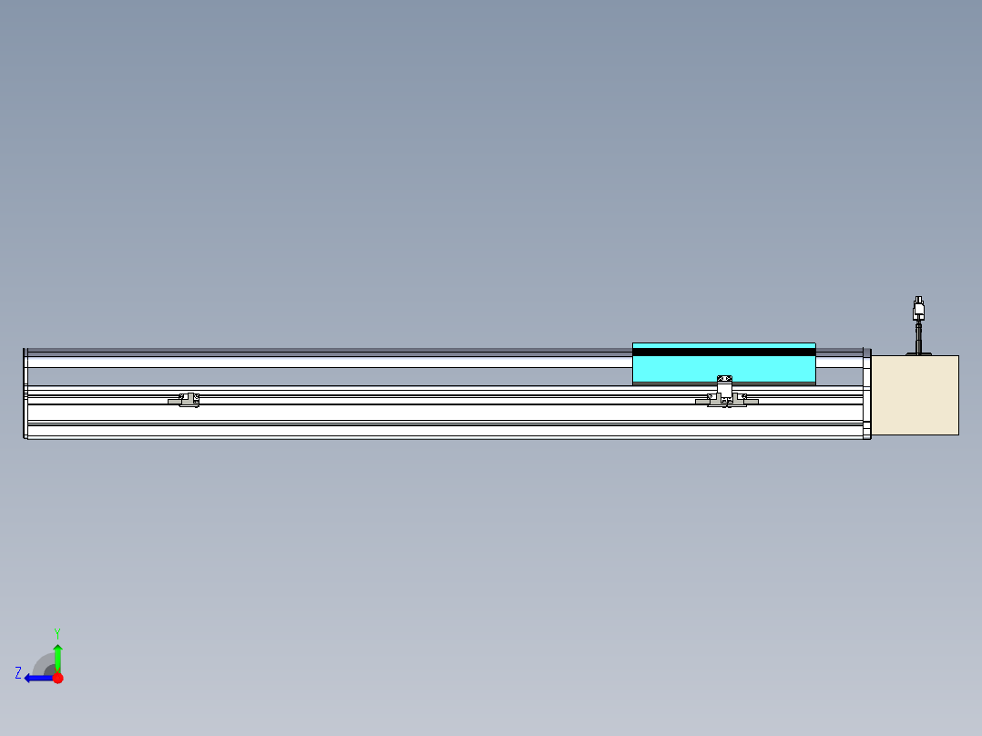 同步带滑台-半封闭B22-L100-C-S650-L-P75-D3-N5右视图